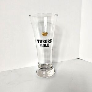 Vintage Tuborg Gold Pilsner Beer Glass Barware Logo 7" Replacement Piece